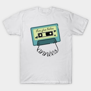 Retro cassette tape - The best years - Les plus belles années - blue T-Shirt